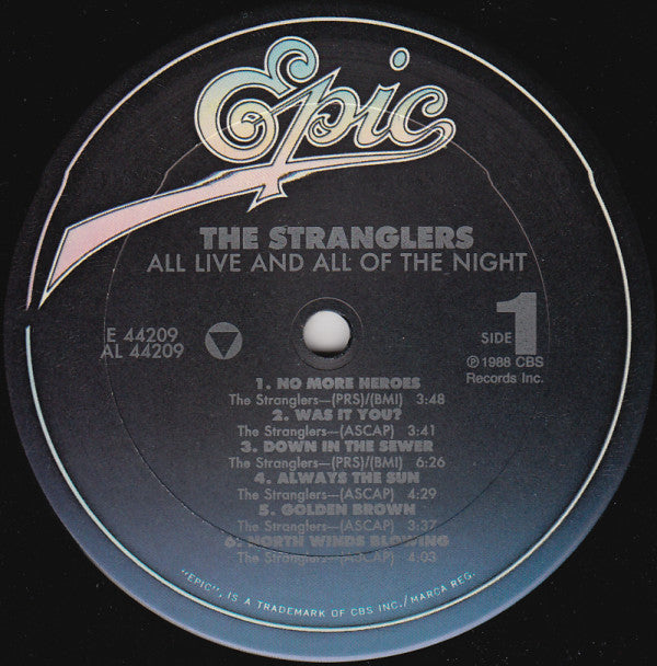 The Stranglers : All Live And All Of The Night (LP, Album, Car)