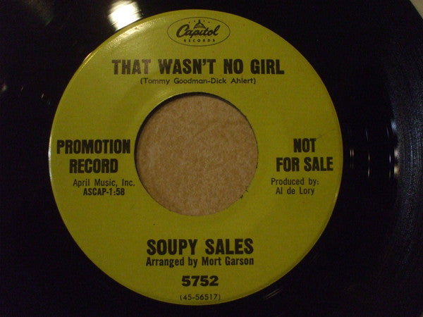 Soupy Sales : Spanish Flea / That Wasn't No Girl (7", Promo)