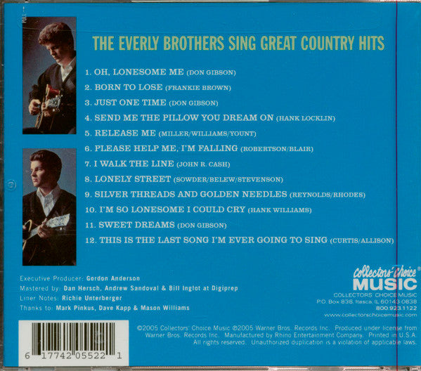 Everly Brothers : The Everly Brothers Sing Great Country Hits (CD, RE, RM)