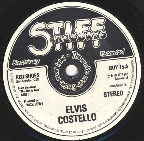 Elvis Costello : Red Shoes (7", Single, Sol)