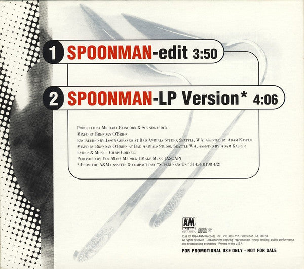 Soundgarden : Spoonman (CD, Single, Promo)