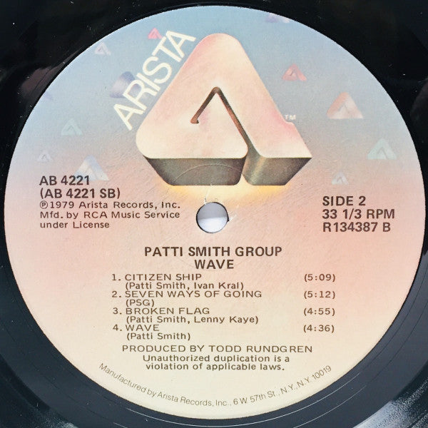 Patti Smith Group : Wave (LP, Album, Club, RCA)