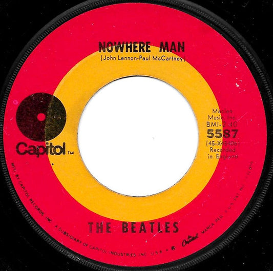 The Beatles : Nowhere Man / What Goes On (7", Single, RE, Tar)