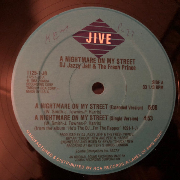 D.J. Jazzy Jeff, The Fresh Prince* : A Nightmare On My Street (12")