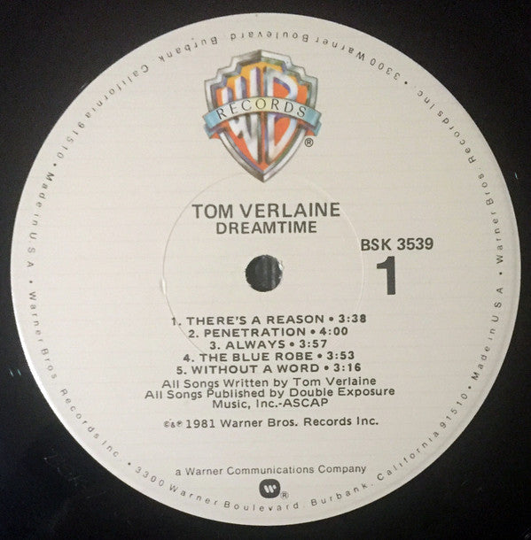 Tom Verlaine : Dreamtime (LP, Album, Win)