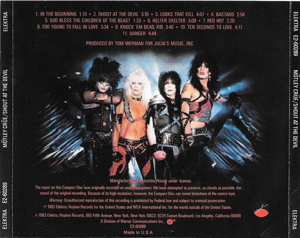 Mötley Crüe : Shout At The Devil (CD, Album, Club, RP)