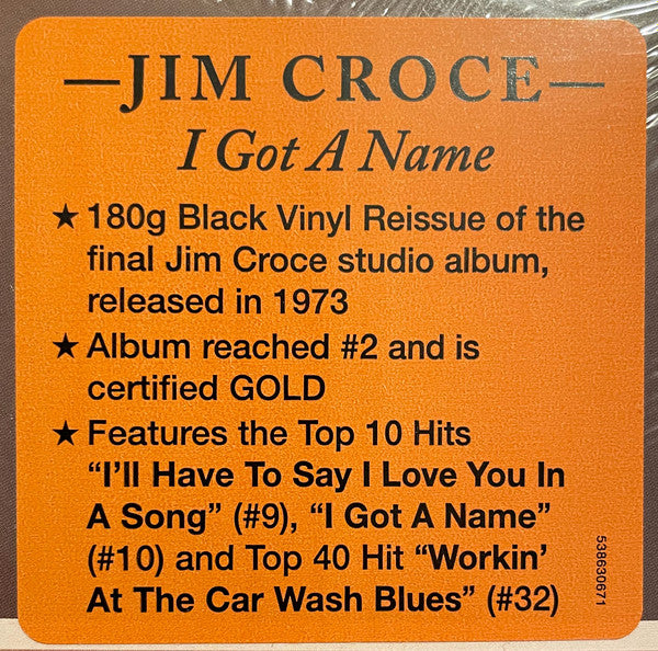 Jim Croce : I Got A Name (LP, Album)