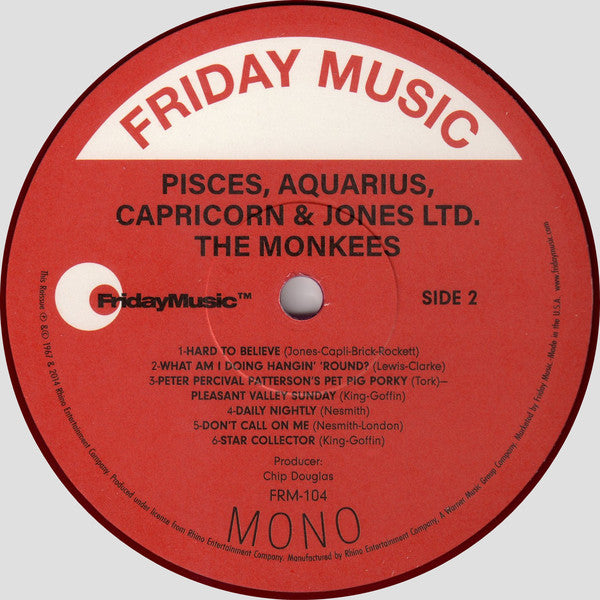 The Monkees : Pisces, Aquarius, Capricorn & Jones Ltd. (LP, Album, Mono, Ltd, RE, RM, Vio)