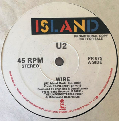 U2 : Wire (12", Single, Promo)