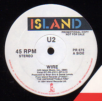 U2 : Wire (12", Single, Promo)