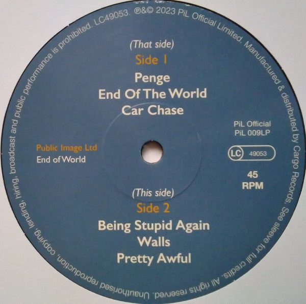 Public Image Limited : End Of World (2x12", Album)