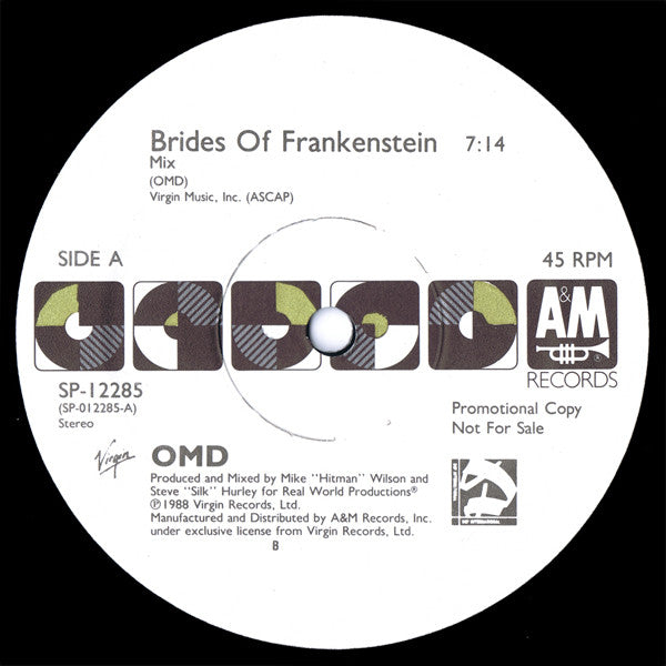 Orchestral Manoeuvres In The Dark : Brides Of Frankenstein (12", Single, Promo)