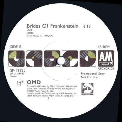 Orchestral Manoeuvres In The Dark : Brides Of Frankenstein (12", Single, Promo)