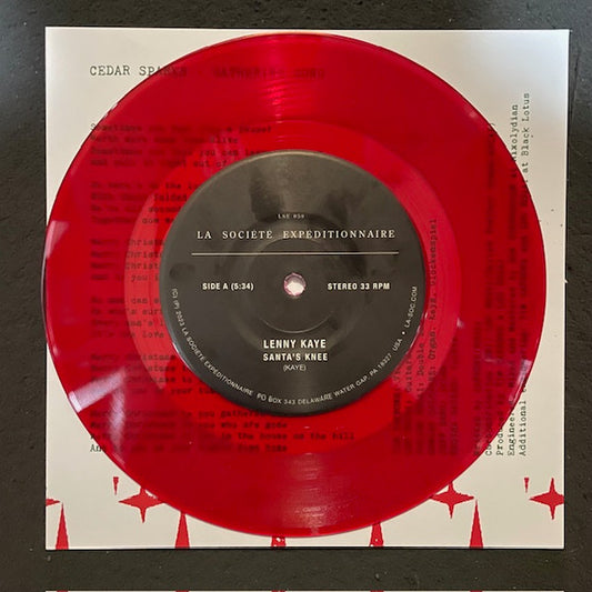 Lenny Kaye, Cedar Sparks : Santa's Knee / Gathering Song (7", RSD, Single, Red)