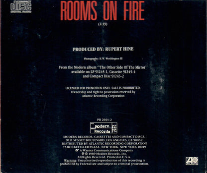 Stevie Nicks : Rooms On Fire (CD, Single, Promo, Dig)