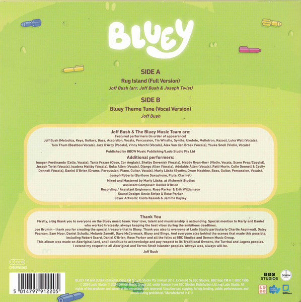 Joff Bush, The Bluey Music Team : Rug Island (Full Version) (7", RSD, Single, Ltd, Pic)