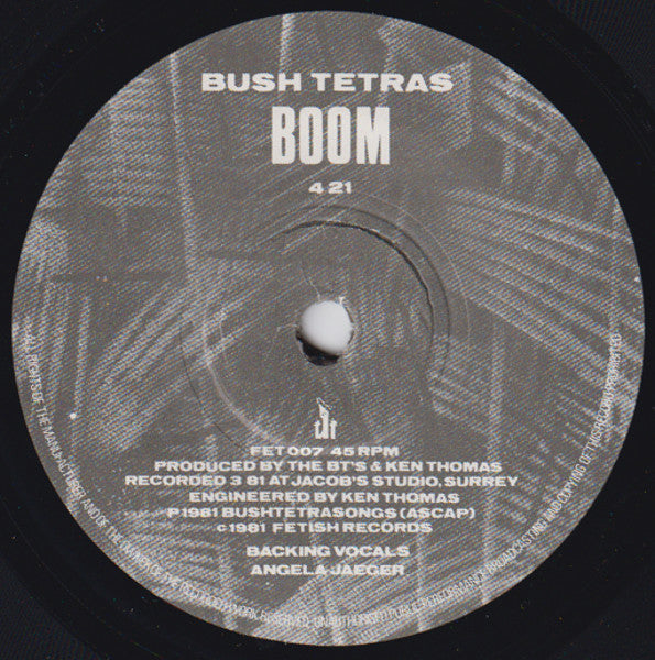 Bush Tetras : Things That Go Boom In The Night (7")