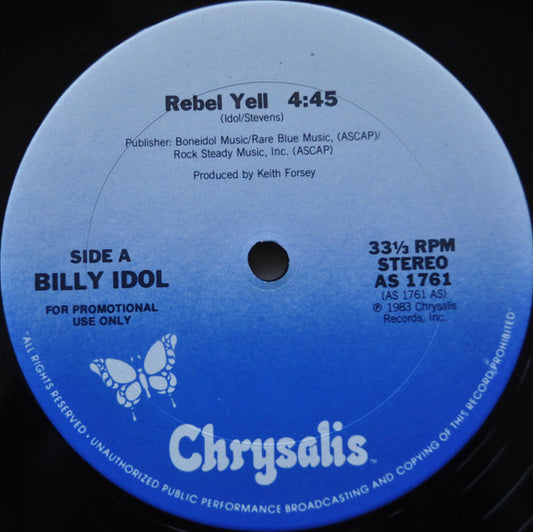 Billy Idol : Rebel Yell (12", Promo)