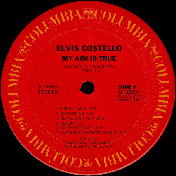 Elvis Costello : My Aim Is True (LP, Album, RP, Pit)