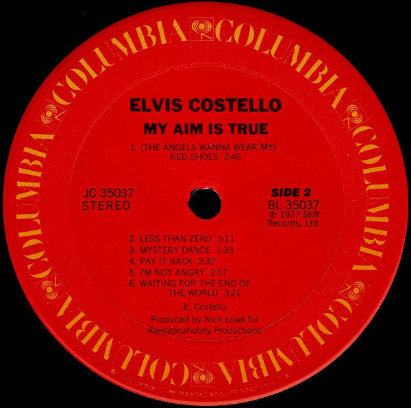 Elvis Costello : My Aim Is True (LP, Album, RP, Pit)