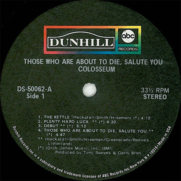 Colosseum : Those Who Are About To Die, Salute You (LP, Album, Bla)