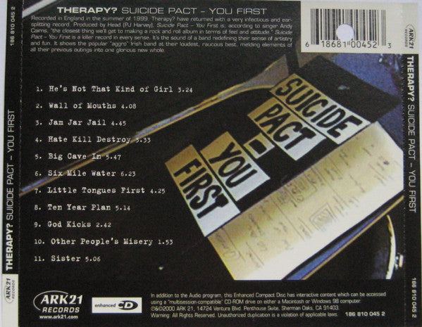 Therapy? : Suicide Pact - You First (CD, Album, Enh)