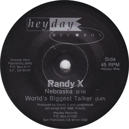 Randy X : The World's Biggest Talker (7", Cle)