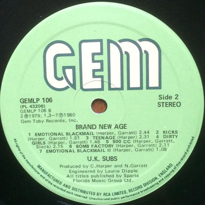 UK Subs : Brand New Age (LP, Album)