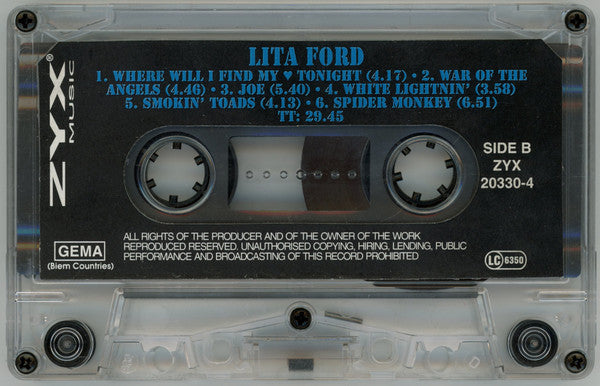 Lita Ford : Black (Cass, Album, Dol)