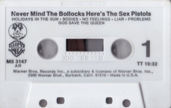 Sex Pistols : Never Mind The Bollocks Here's The Sex Pistols (Cass, Album, RE, AR)