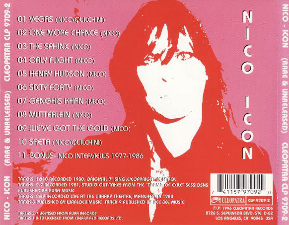 Nico (3) : Icon (Rare & Unreleased) (CD, Comp)