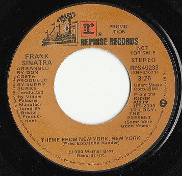 Frank Sinatra : Theme From New York, New York (7", Single, Promo)