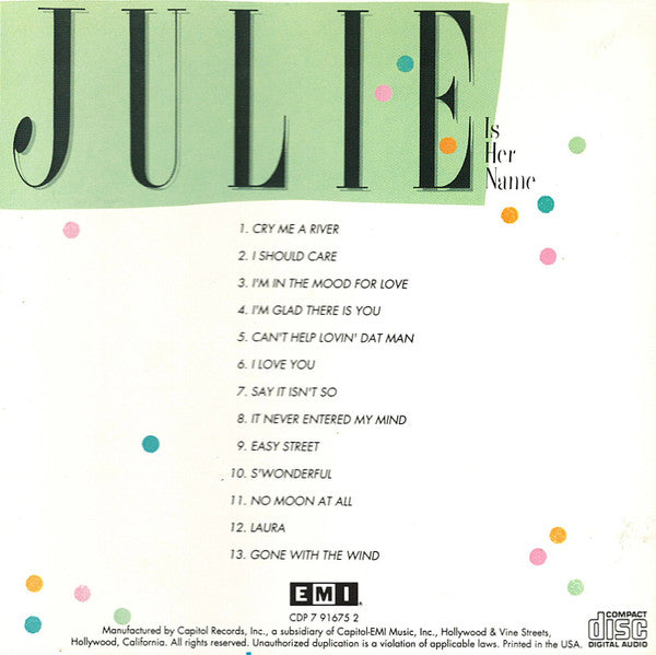 Julie London : Julie Is Her Name (CD, Album, RE)