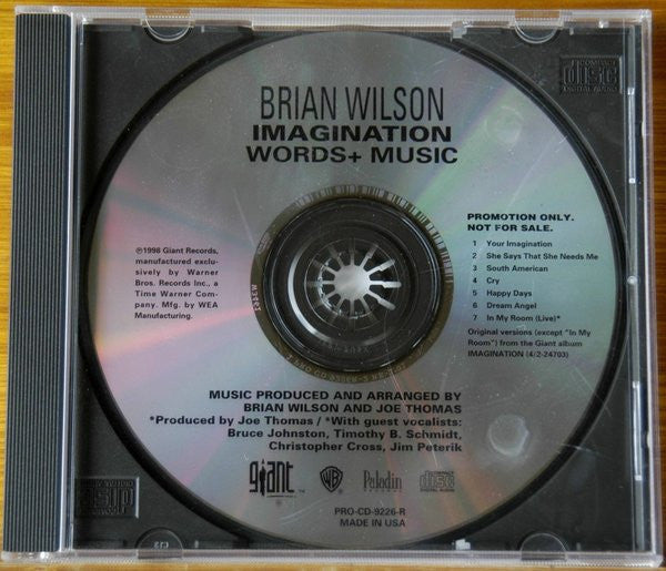 Brian Wilson : Imagination Words + Music (CD, Promo, Smplr)