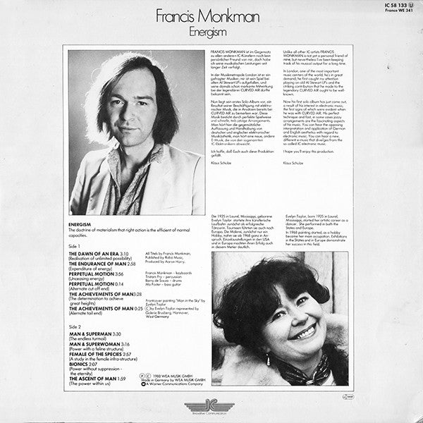 Francis Monkman : Energism (LP, Album)