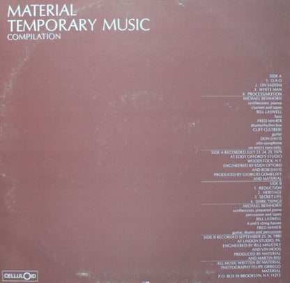 Material : Temporary Music Compilation (LP, Comp)