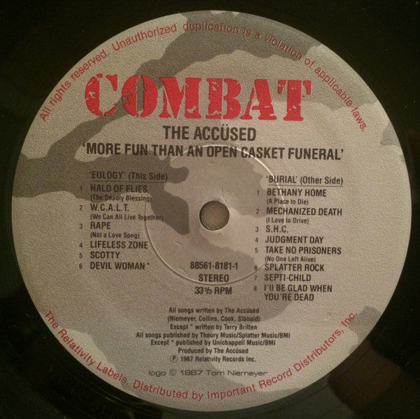 The Accüsed : More Fun Than An Open Casket Funeral (LP, Album)