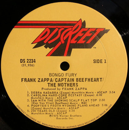 Frank Zappa / Captain Beefheart / The Mothers : Bongo Fury (LP, Album, San)