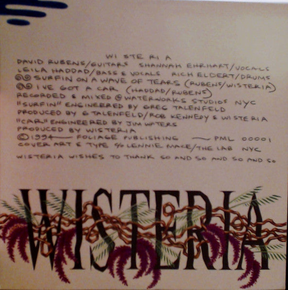 Wisteria : Surfin' On A Wave Of Tears / I've Got A Car (7", Single, Pur)