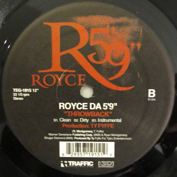 Royce Da 5'9" : Hip Hop / Throwback (12", Single)