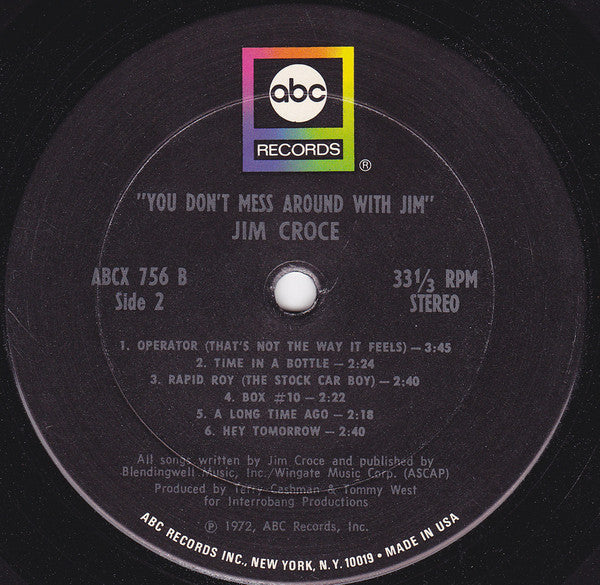 Jim Croce : You Don't Mess Around With Jim (LP, Album, San)