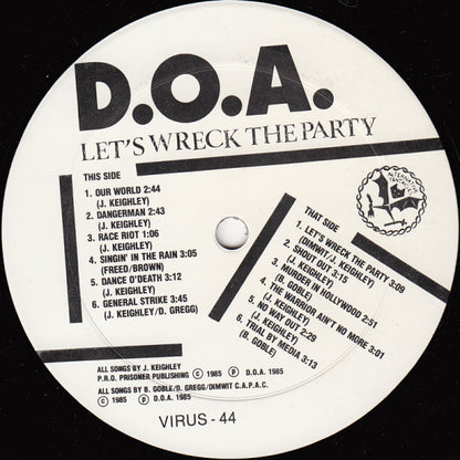 D.O.A. (2) : Let's Wreck The Party (LP, Album)