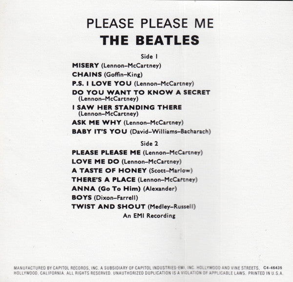 The Beatles : Please Please Me (Cass, Album, RE, RM, XDR)