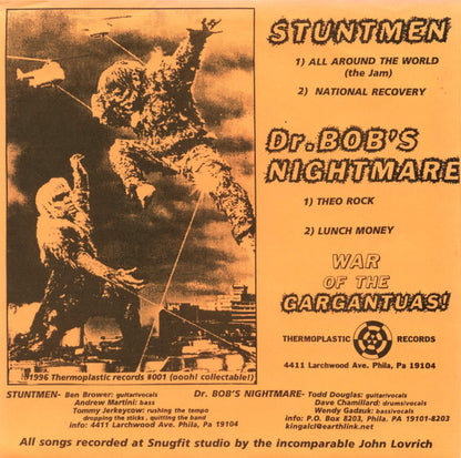 Stuntmen (2) Vs. Dr. Bob's Nightmare : War Of The Gargantuas! (7", EP)