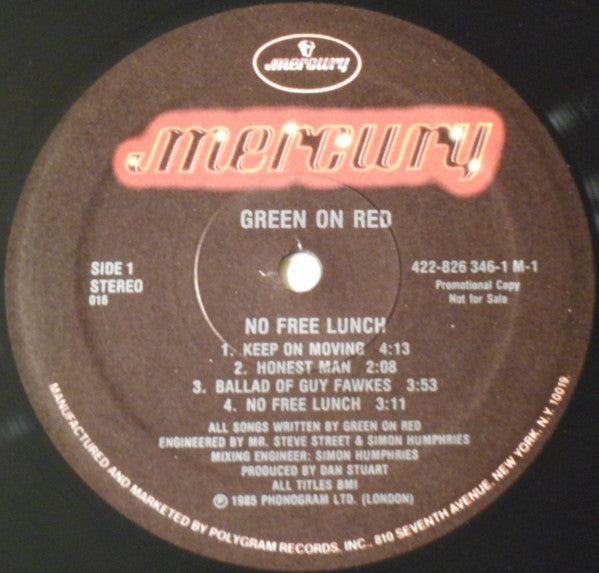 Green On Red : No Free Lunch (LP, Album, Promo, Ele)