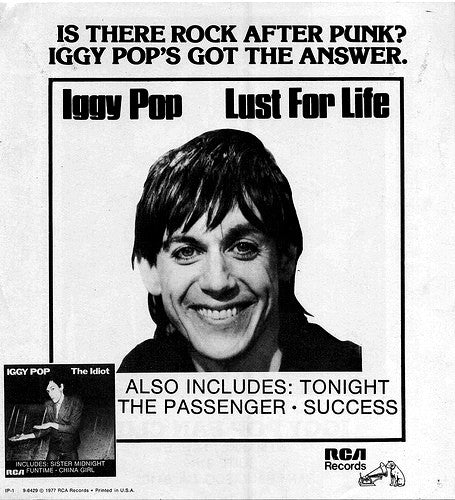 Iggy Pop : Lust For Life (LP, Album, Ind)