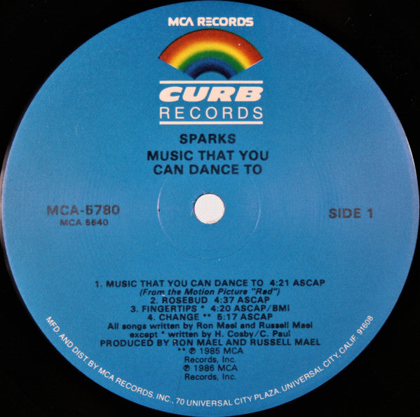 Sparks : Music That You Can Dance To (LP, Album, Glo)