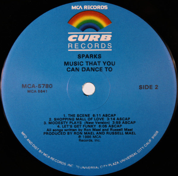 Sparks : Music That You Can Dance To (LP, Album, Glo)