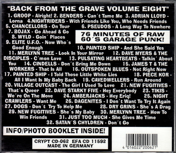 Back From The Grave Volume Eight (Over 30 Cuts Of Utter Snarling Mid-60s Garage Punkrock) - Various