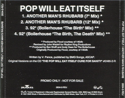 Another Man's Rhubarb / 92° - Pop Will Eat Itself